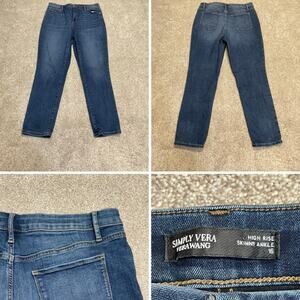 Simply Vera Vera Wang Women high rise skinny ankle jeans sz 16 dark wash stretch